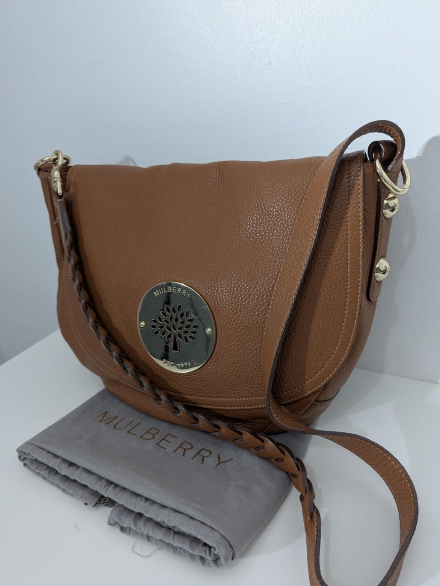 Mulberry Medium Daria Satchel in Oak