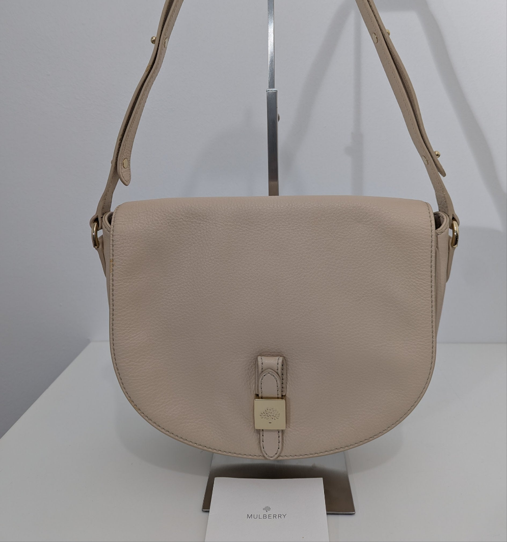 Mulberry Tessie Satchel in Buttercream, Leather,  shoulder/ crossbody bag