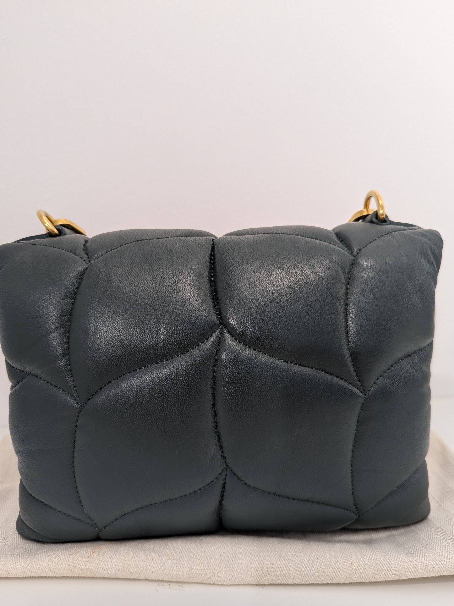 Mulberry Little Softie Pillow in Dark Green Quilted Nappa shoulder bag (RRP £1150)